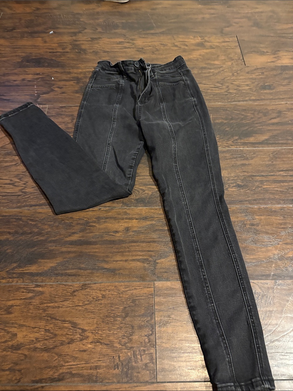 Flying Monkey Women's Black Skinny Seam-Front Jeans